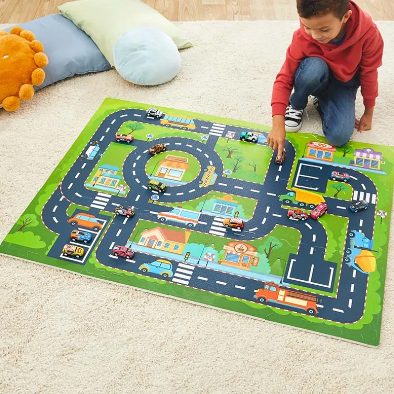 City Road Puzzle Play Mat - Ultimate Imaginative Playground for Kids 12 Pc.