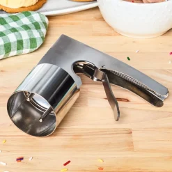 Classic Retro Stainless Steel Cylinder Ice Cream Scoop with Handle