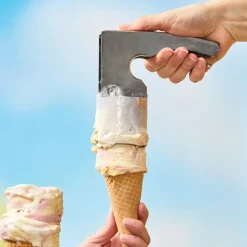 Classic Retro Stainless Steel Cylinder Ice Cream Scoop with Handle