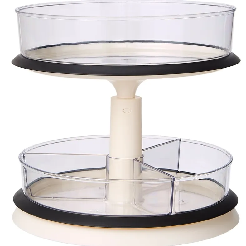 Clear Round Plastic Spinning Cabinet Organizer - Expandable