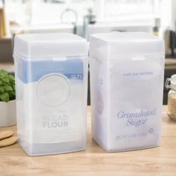 Clear Sugar and Flour Storage Containers Set of 2