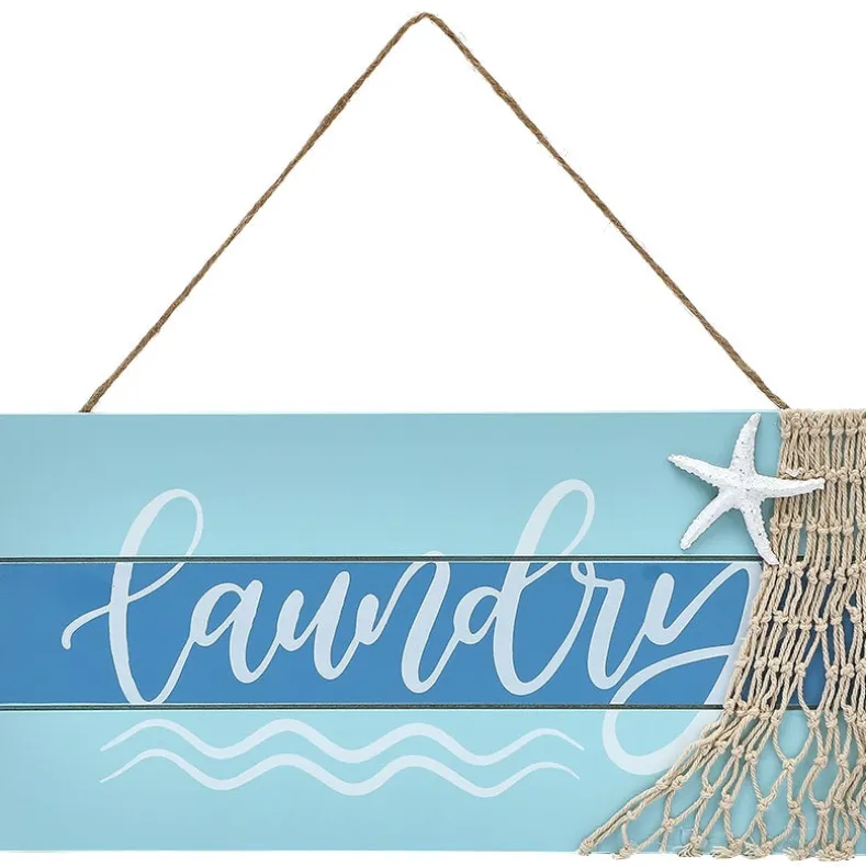 Coastal Laundry Collection - Wood Wall-Mounted Sign
