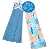Coastal Themed Kitchen Embroidered Tie Towels, Set of 2