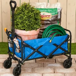 Collapsible Folding Wagon - Large Compartment and 2 Mesh Pockets