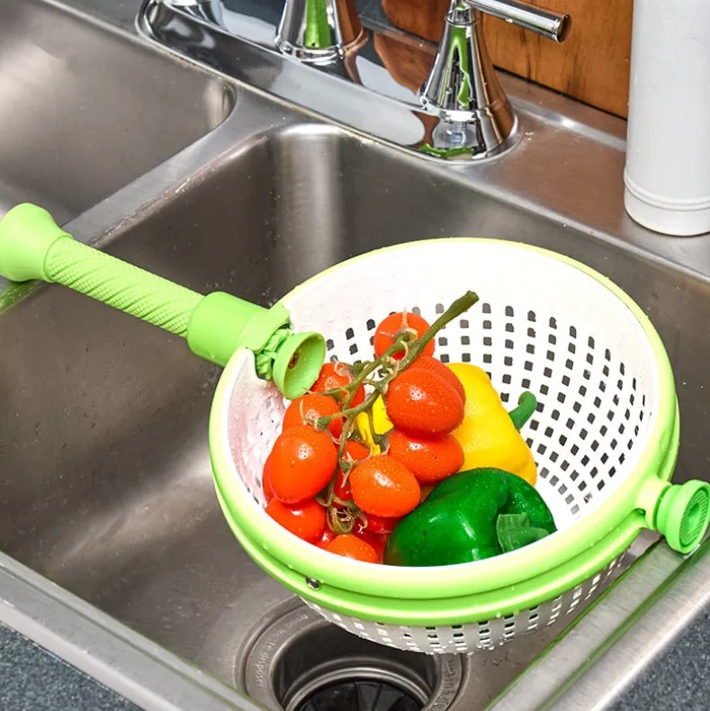 Collapsible Salad Spinner and Straining Colander