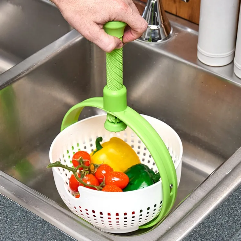 Collapsible Salad Spinner and Straining Colander
