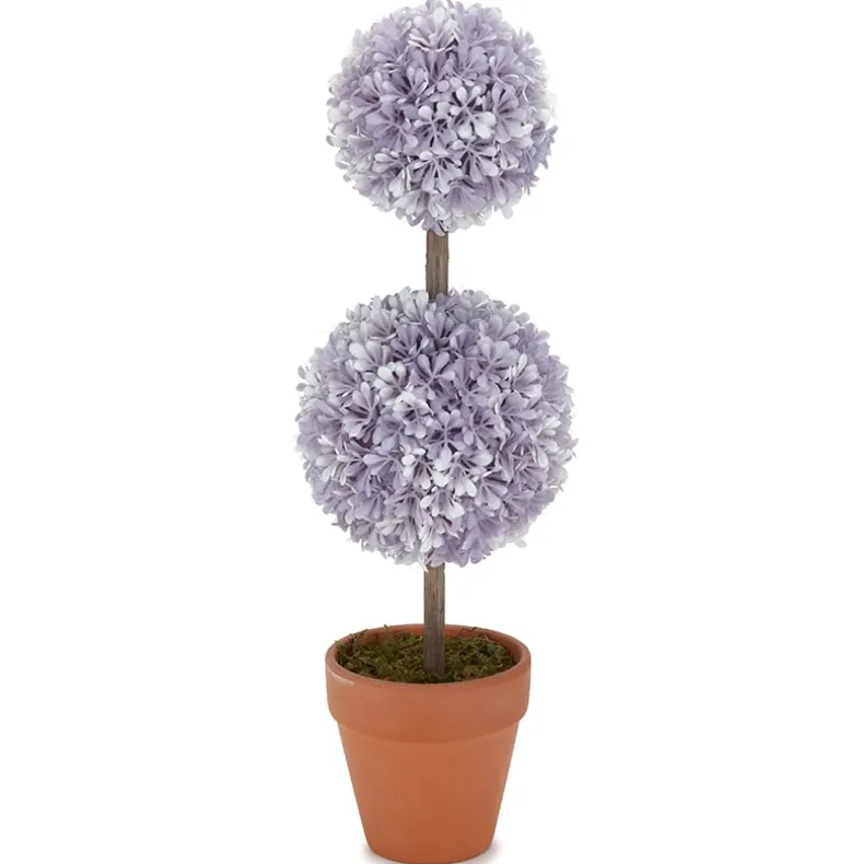 Colorful Faux Boxwood Collection Potted Topiaries