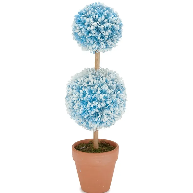 Colorful Faux Boxwood Collection Potted Topiaries