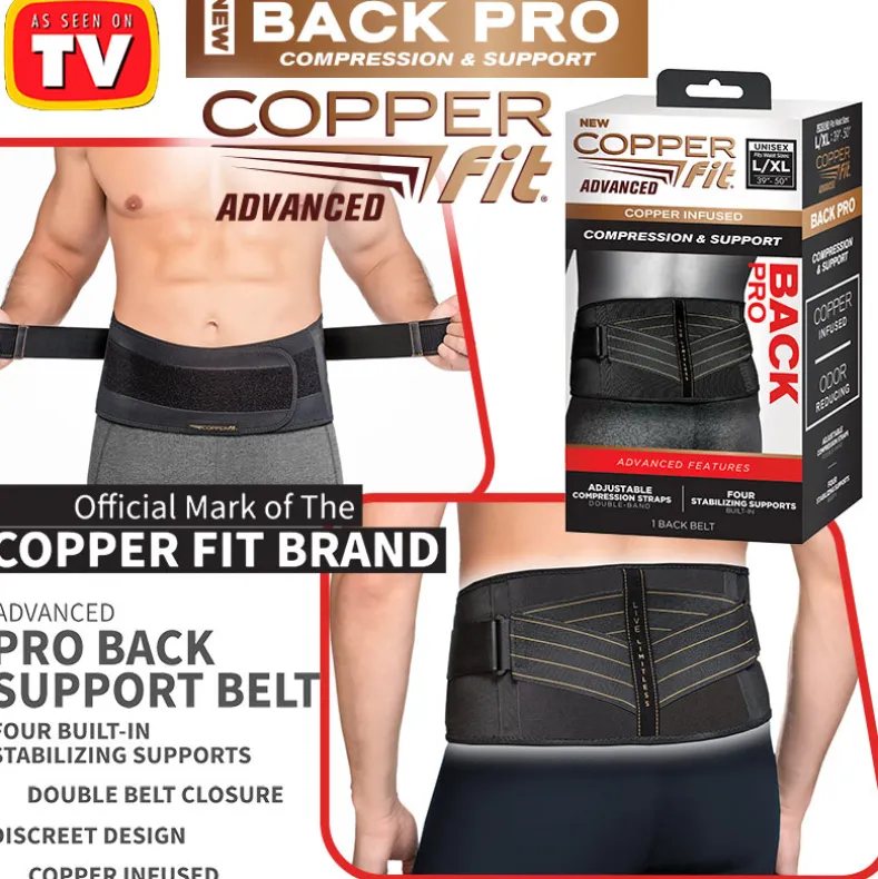 Copper Fit® Advanced Back Pro - Back Support, Unisex with Anti-Odor Fabric