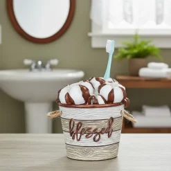 Cotton Boll Toothbrush Holder