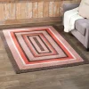 Country Braided Multicolored Area Rug