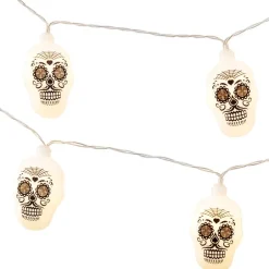 Day of the Dead Sugar Skull String Lights - Battery Operated