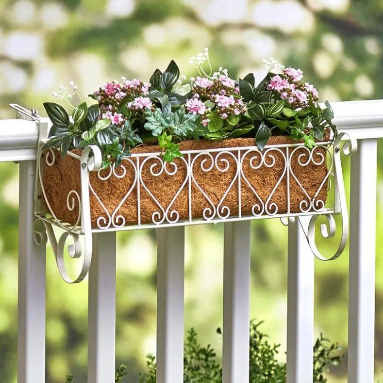Decorative Fence and Rail Planters for Outdoor Flowers