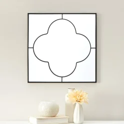 Decorative Flower or Oval Metal Mirrors - Black or Gold