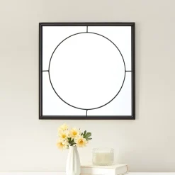Decorative Flower or Oval Metal Mirrors - Black or Gold