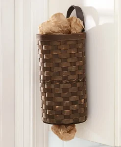 Decorative Grocery Plastic Bag Dispenser - Woven Design