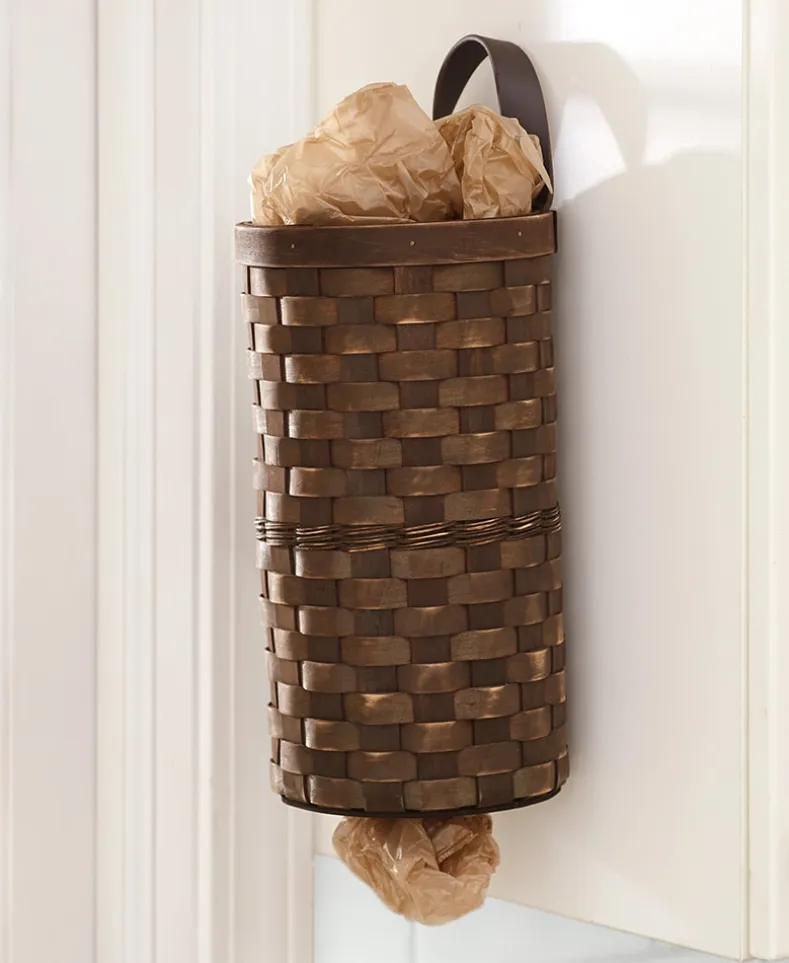 Decorative Grocery Plastic Bag Dispenser - Woven Design