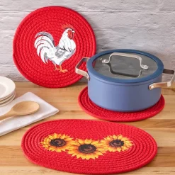 Decorative Kitchen Fabric Trivets - Set of 3