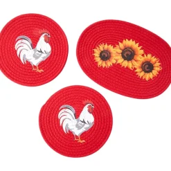 Decorative Kitchen Fabric Trivets - Set of 3