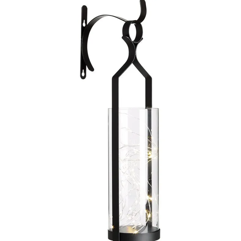 Decorative Wall Sconce With Fairy Lights - Black, Rustic Copper, or White