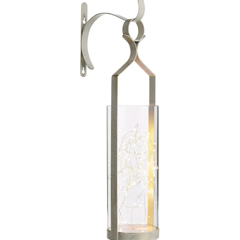 Decorative Wall Sconce With Fairy Lights - Black, Rustic Copper, or White