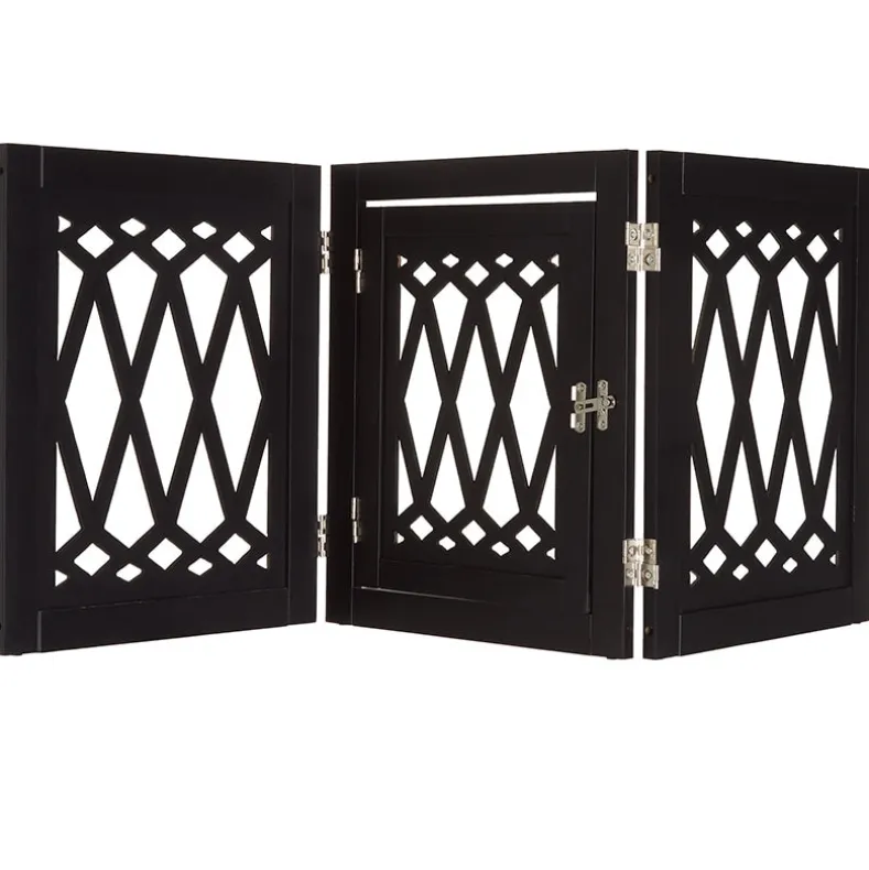 Diamond-Cut Design Pet Gate with Door