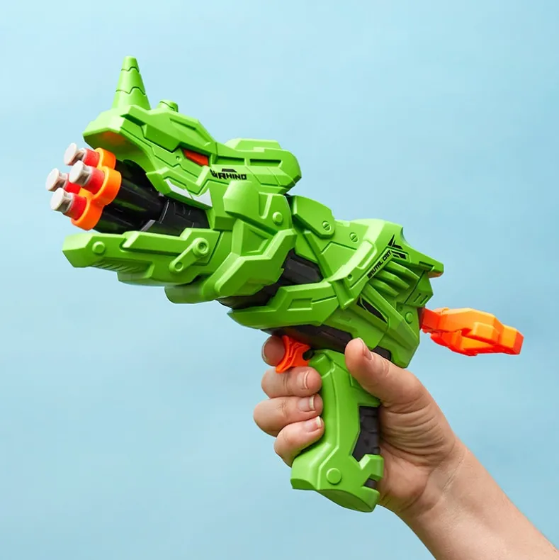 Dino Foam Dart Blaster - 4 Dart Capacity for Ultimate Target Practice Fun