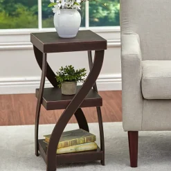 Distressed Twisted Wood Accent Table