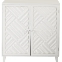 2-Door Gray Cabinet with Chevron Design