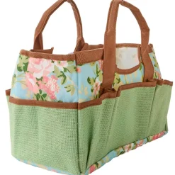 Durable Rose Print Canvas Tool Bag for Gardening