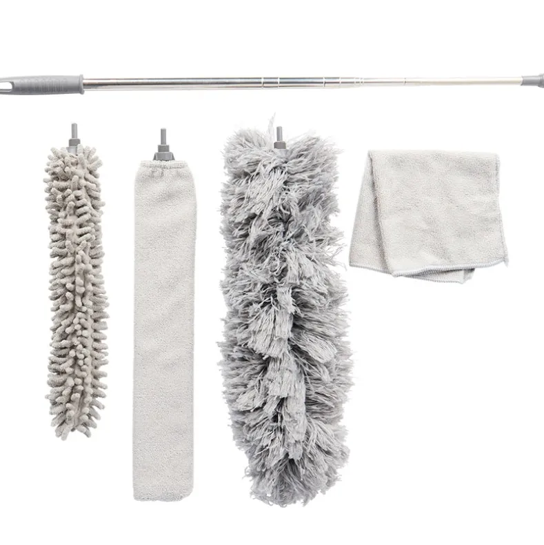 Duster Cleaning 5 PC. Set With 17" To 96" Extendable Lightweight Pole