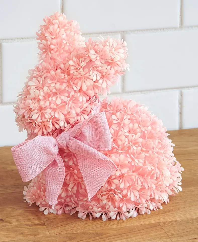 Easter Bunny Flower Figure - Blue, Pink, Or Purple