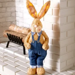 Easter Country Bunnies With Lighted Ears Or Blue Carrot Garland