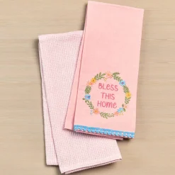 Easter Embroidered Religious Kitchen Towels, Set of 2