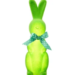 Easter Flocked Lighted Bunny Tabletop Décor - Green, Pink, Or Lavender