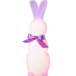 Easter Flocked Lighted Bunny Tabletop Décor - Green, Pink, Or Lavender