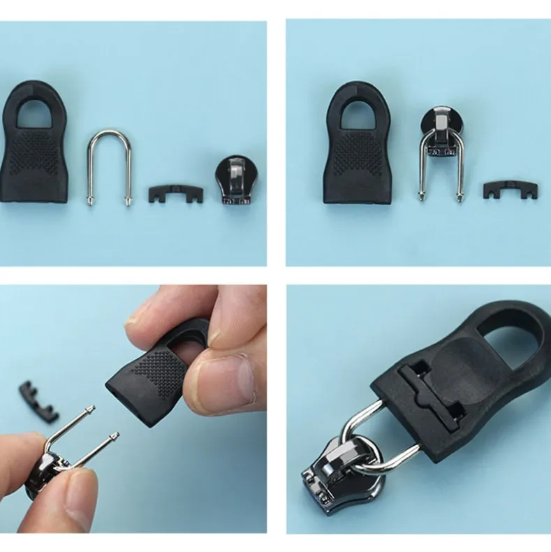 Easy Fix Zipper Pulls Plastic Replacement Sliders Set of 16