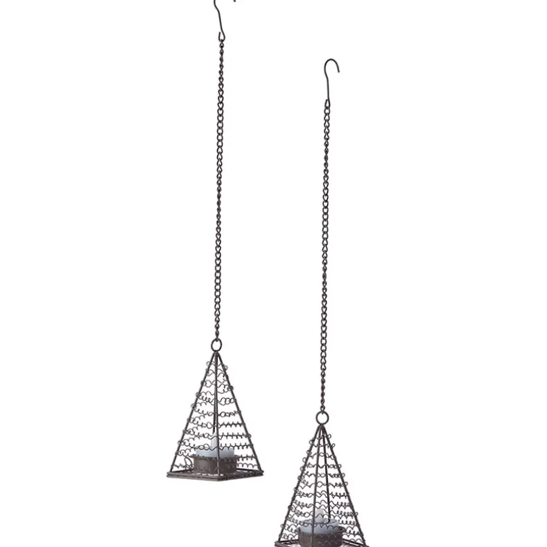 Elegant Solar Tea Light Danglers Set of 2