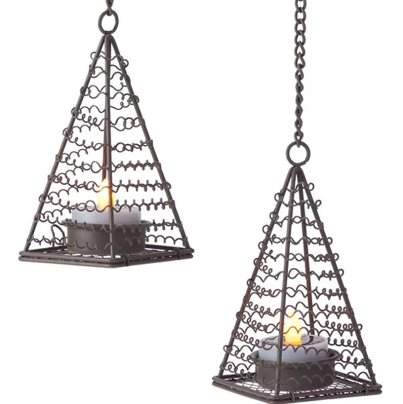 Elegant Solar Tea Light Danglers Set of 2