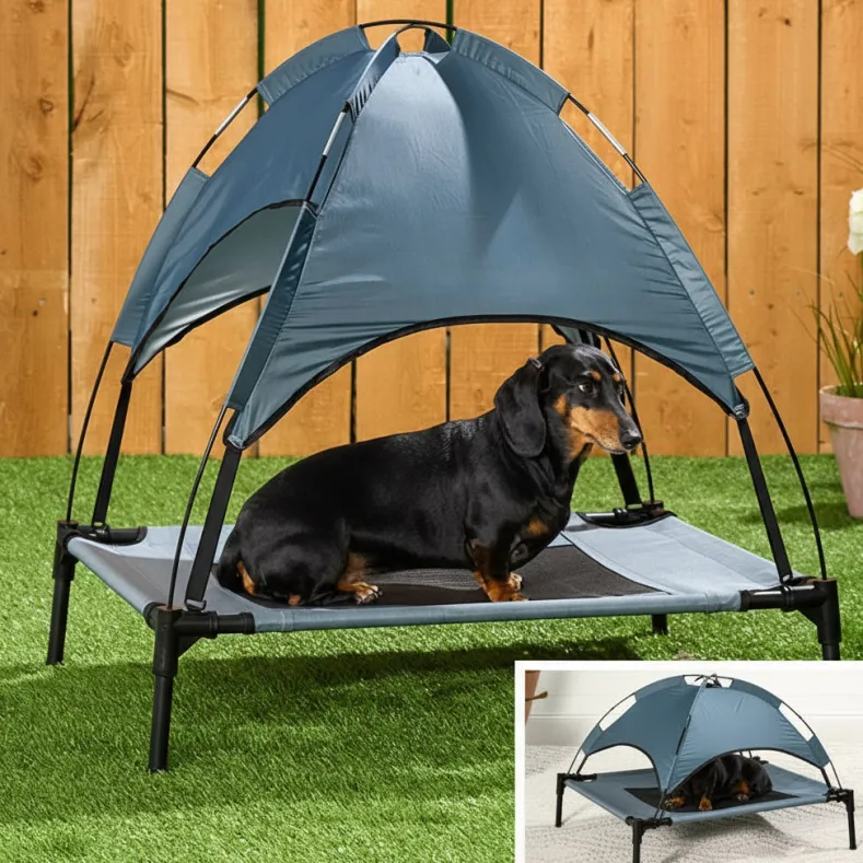 Elevated Pet Bed with Canopy
