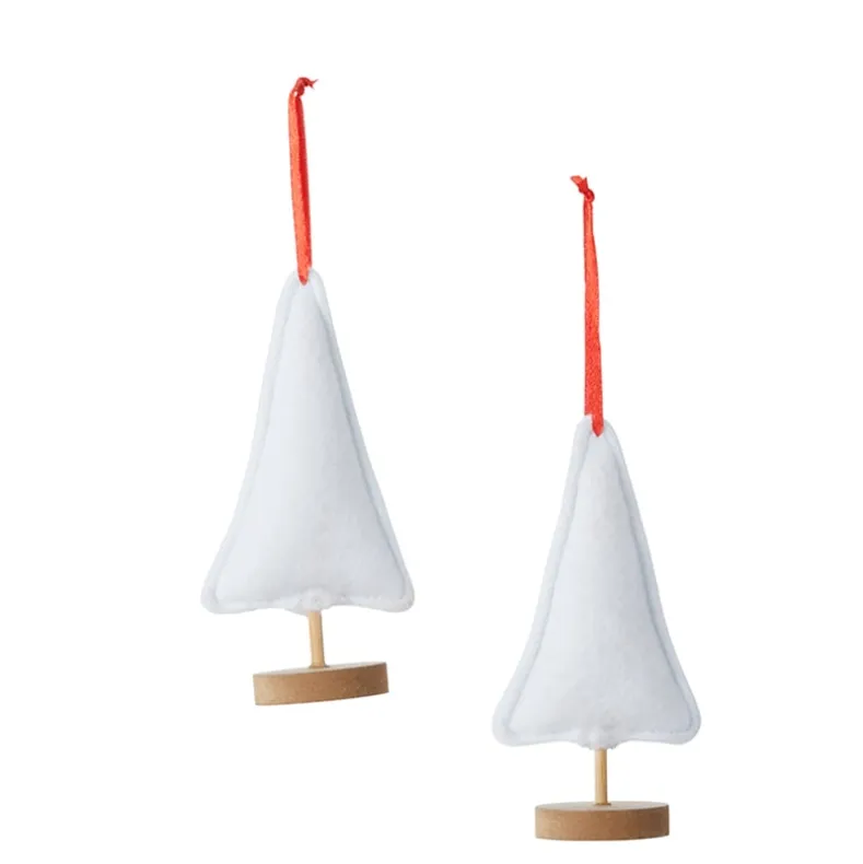 Embellished Plush Tree Ornaments Set of 2