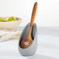 Embossed Upright Spoon Rest Utensil Holder