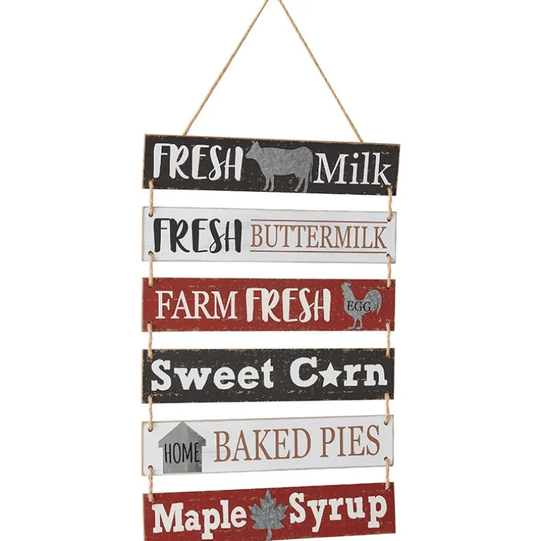 Farm Fresh Wall Décor Collection – Hanging Sign or Rustic Wall Clock