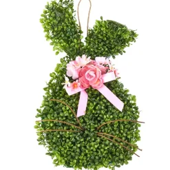 Faux Boxwood Bunny Door Hanger