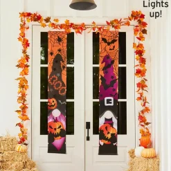 Festive Lighted Gnome Halloween Porch Banner