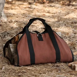 Firewood Carrier And Storage Bag With Carry Straps