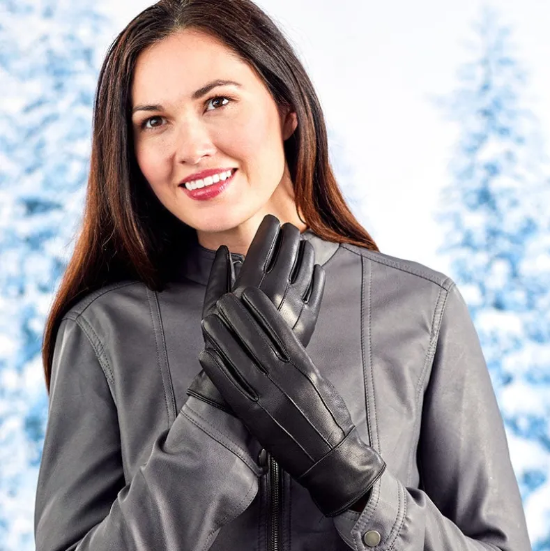 Fleece-Lined Leather Gloves