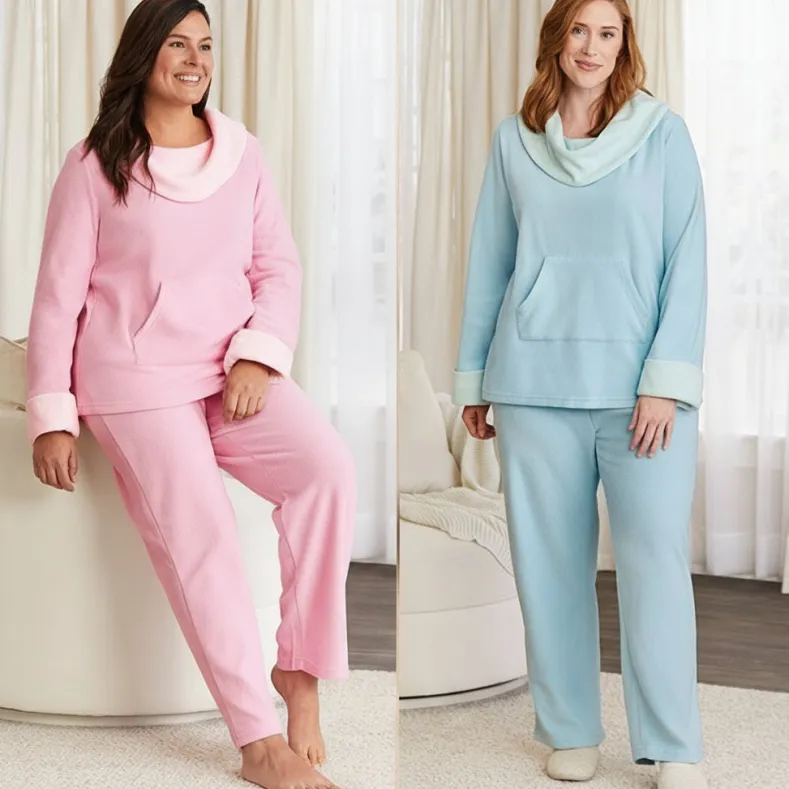 Fleece Pajama Lounge Set 2 Pieces