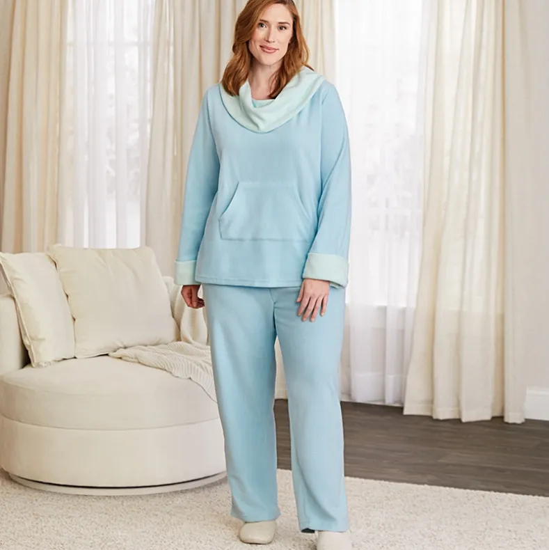 Fleece Pajama Lounge Set 2 Pieces