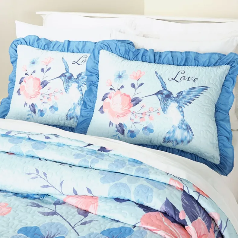 Floral and Hummingbird Sham